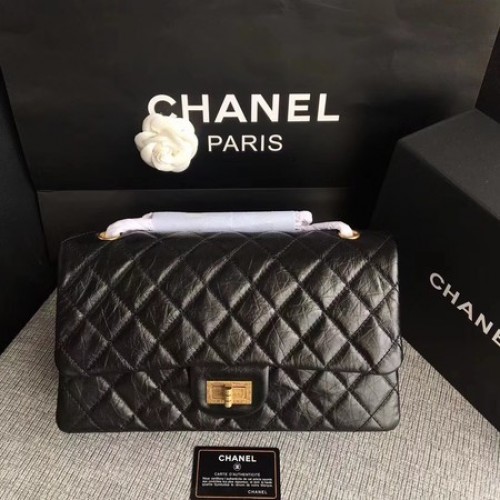 Chanel Flap Umhängetasche Schwarz Original Kalbsleder 277 Gold