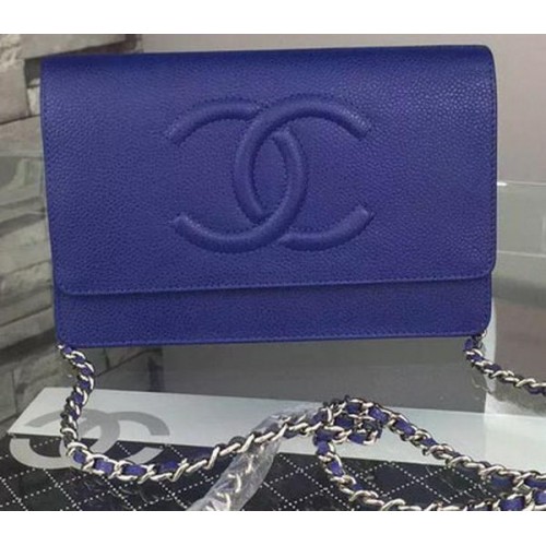 Chanel Flap Umhängetasche Cannage Muster A5373 Blau