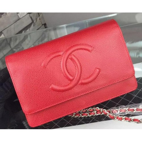 Chanel Flap Umhängetasche Cannage Muster A5373 Rot