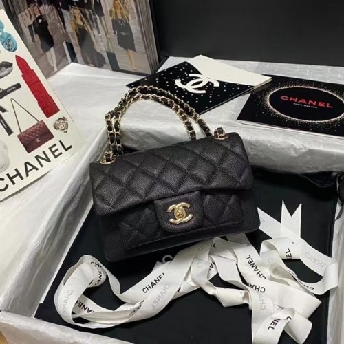 Chanel Flap Umhängetasche genarbtes Kalbsleder AS9960 schwarz