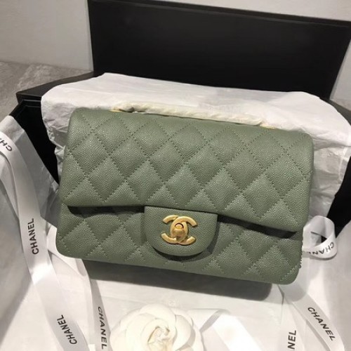 Chanel Flap Umhängetasche Original Caviar Leather CF1116 grün