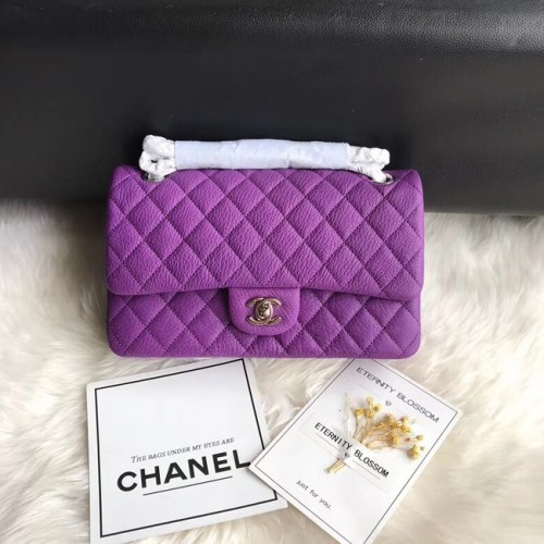 Chanel Flap Shoulder Bag Original Hirschleder A1112 lila Silberkette