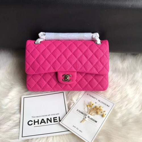 Chanel Flap Umhängetasche Original Hirschleder A1112 Rose Silberkette
