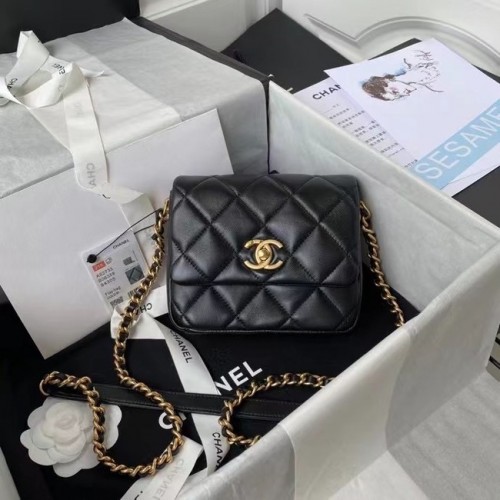 Chanel Flap Umhängetasche Original Leder AS2733 schwarz