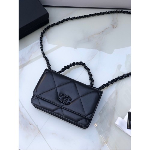 Chanel Flap Umhängetasche Mini Original Leder AS0957 schwarz