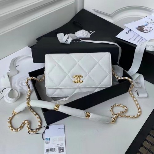 Chanel Flap Shoulder Bag Mini Original Leder AS2755 weiß