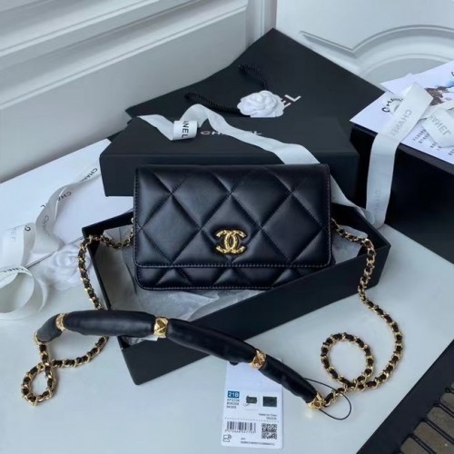Chanel Flap Umhängetasche Mini Original Leder AS2755 schwarz
