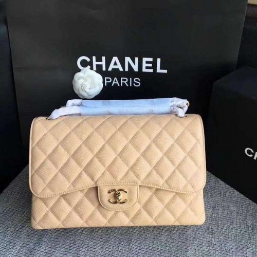 Chanel Flap Umhängetaschen Kamel Original Kalbsleder CF1113 Gold