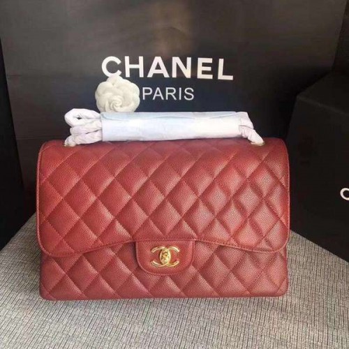 Chanel Flap Umhängetaschen Marroon Original Kalbsleder CF1113 Gold