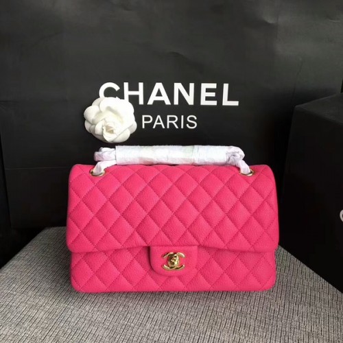 Chanel Flap Umhängetaschen Original Hirschleder CF1112 Pfirsich