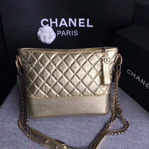 Chanel Gabrielle Umhängetasche Original Kalbsleder A93842 Grau