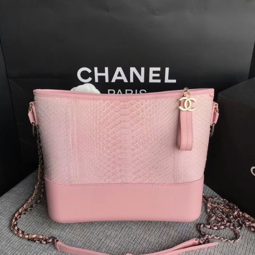 Chanel Gabrielle Umhängetasche Original Pythonleder A93842 Rosa