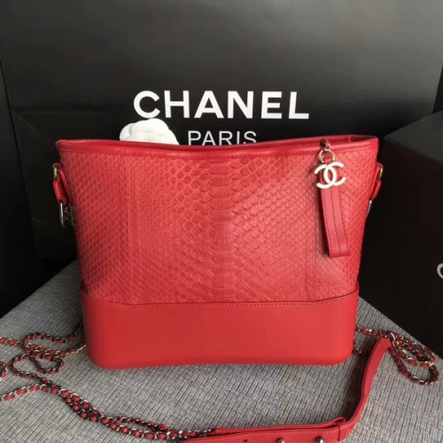 Chanel Gabrielle Umhängetasche Original Pythonleder A93842 Rot