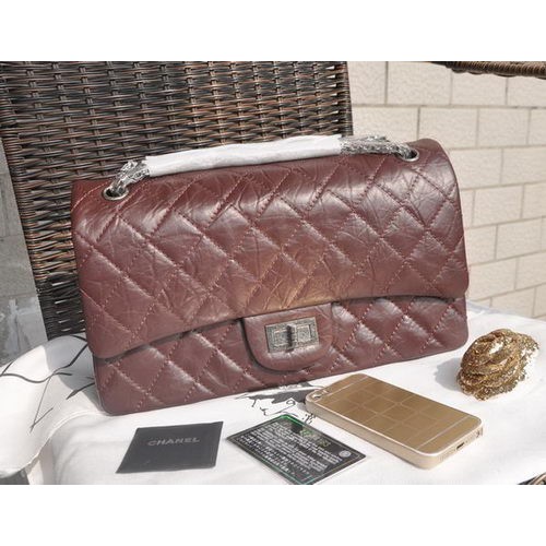 Chanel Glazed Cracked Leather Classic Flap Bag A30227 Burgund