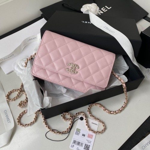 Chanel kleine Umhängetasche aus genarbtem Kalbsleder AP2734 rosa