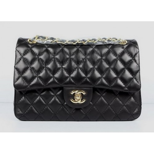 Chanel 2.55 Quilted Flap Handtasche A1112 Schwarz mit goldener Hardware