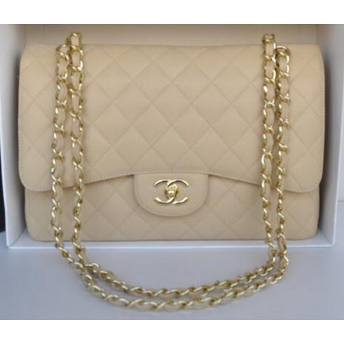 Chanel Jumbo Double Flaps Bag Apricot Cannage Muster A36097 Gold
