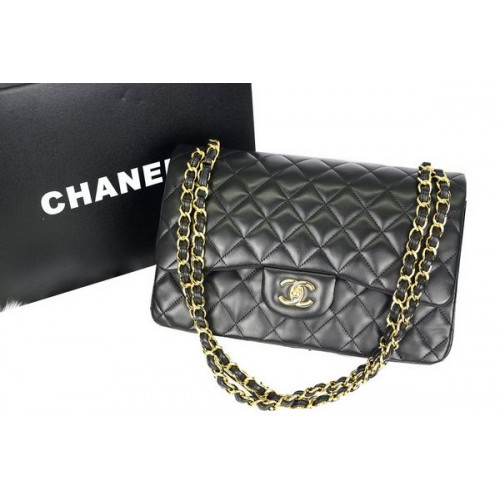 Chanel Jumbo Double Flaps Tasche Schwarz Original Leder A36097 Gold