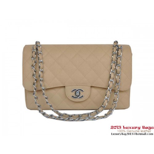 Chanel Jumbo Quilted Classic Cannage Patterns Flap Bag A58600 Aprikosensilber