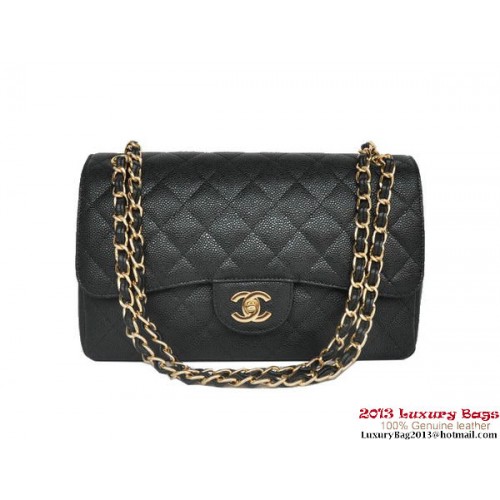 Chanel Jumbo Quilted Classic Cannage Patterns Flap Bag A58600 Schwarzgold