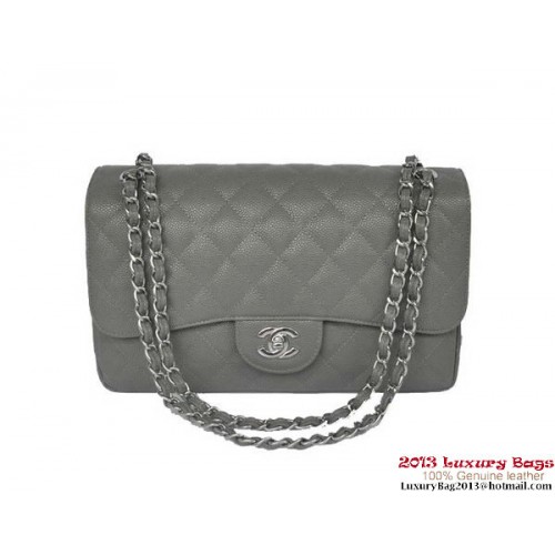 Chanel Jumbo Quilted Classic Cannage Patterns Flap Bag A58600 Grau Silber