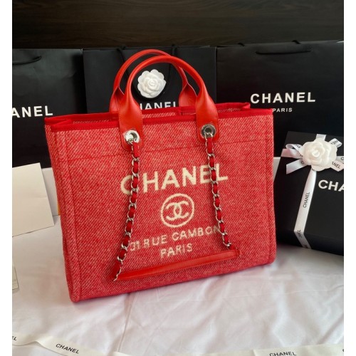 Chanel GROSSE EINKAUFSTASCHE A66941 rot&weiß