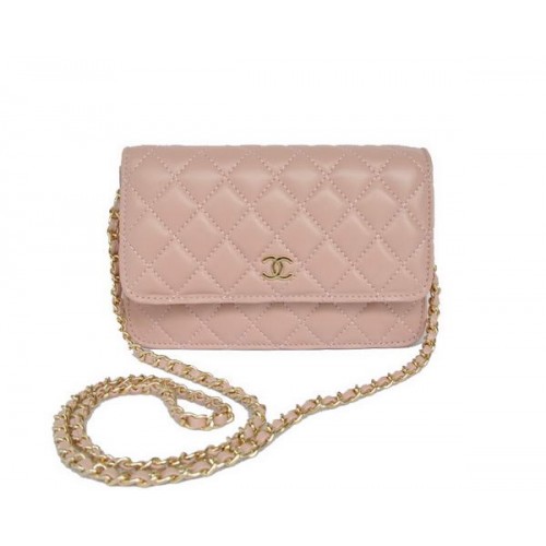 Chanel Lammleder-Überschlagtasche A33814 Roségold