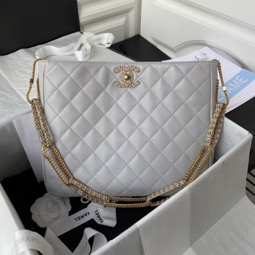 Chanel Lammleder Umhängetasche AS2977 grau