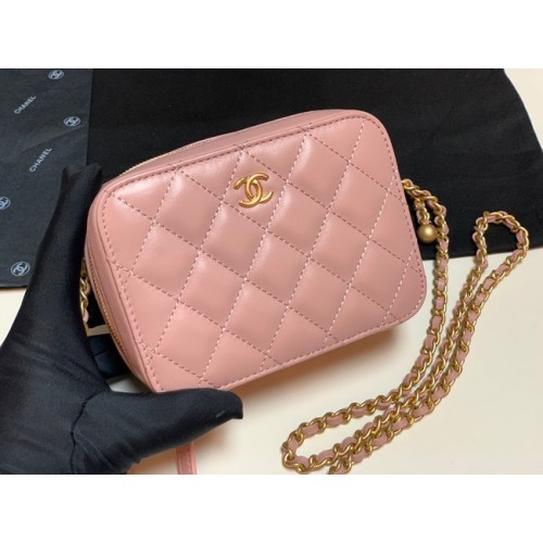 Chanel Kameratasche aus Lammleder AS2463 rosa