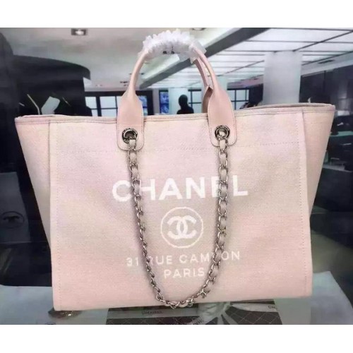 Chanel Große Canvas Tote Einkaufstasche A1679 Pink