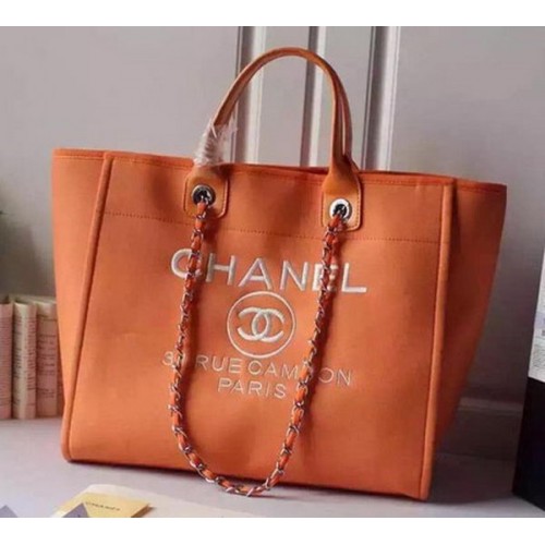 Chanel Large Canvas Tote Einkaufstasche A5002 Orange