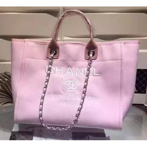 Chanel Große Canvas Tote Einkaufstasche A5002 Rosa