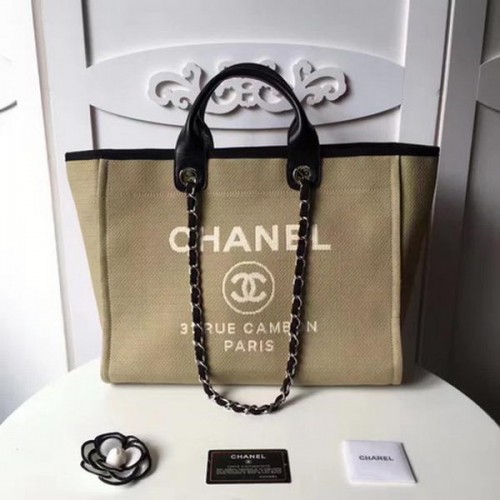 Chanel Large Canvas Tote Einkaufstasche CHA1679 Apricot