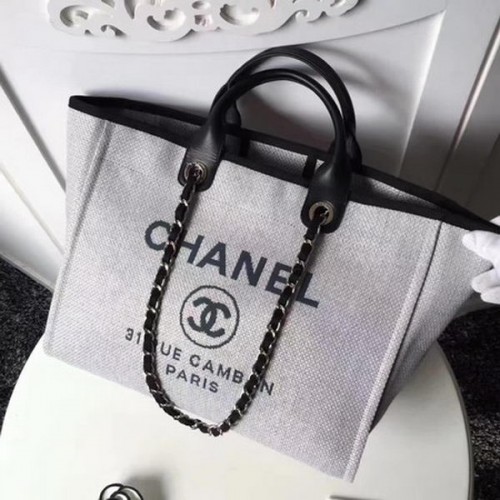 Chanel Large Canvas Tote Einkaufstasche CHA1679 Grau