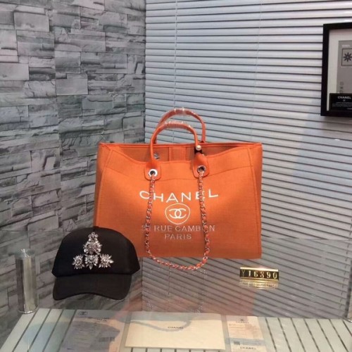 Chanel Large Canvas Tote Einkaufstasche CNA1679 Orange