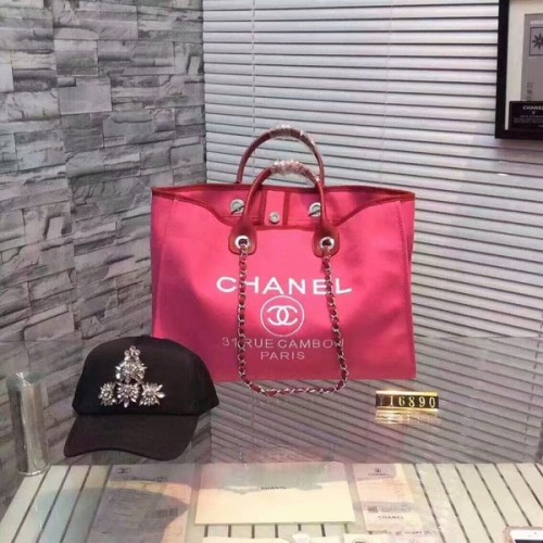 Chanel Large Canvas Tote Einkaufstasche CNA1679 Rosa
