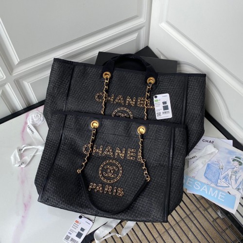 Chanel Large Weave Einkaufstasche A66941 Schwarz