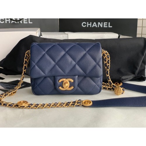 Chanel MINI FLAP BAG AS3368 Königsblau