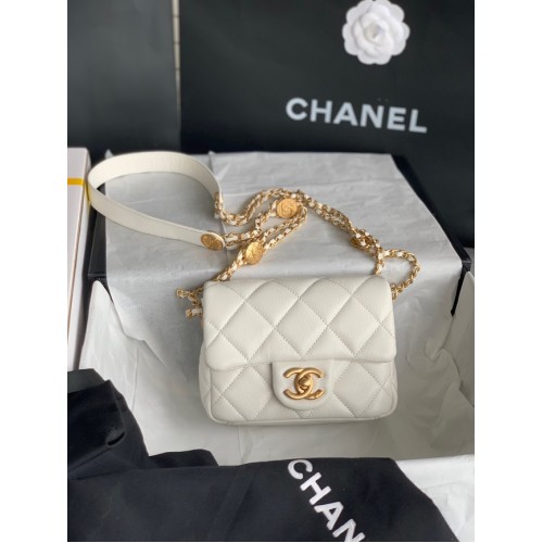 Chanel MINI FLAP BAG AS3368 weiß