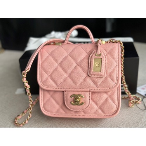 Chanel MINI FLAP BAG MIT TOP GRIFF AS3652 rosa