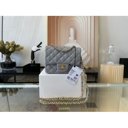 Chanel MINI Flap Bag Original Schafsleder 1115 grau