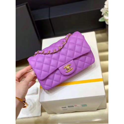 Chanel MINI Flap Bag Original Schafsleder 1116 Lavendel Goldfarbenes Metall