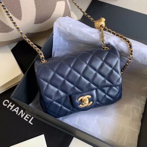 Chanel MINI Flap Bag Original Schafsleder AS1786 Marineblau