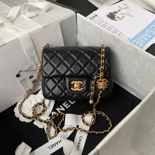 Chanel MINI Flap Bag Original Schafsleder AS1786 schwarz