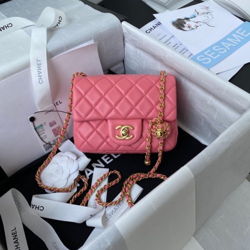 Chanel MINI Flap Bag Original Schafsleder AS1786 rosa