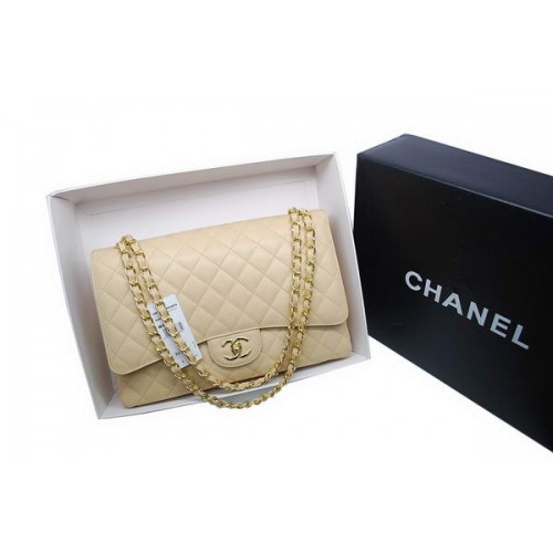 Chanel Maxi Double Flaps Bag A36098 Aprikose Original Caviar Leather Gold