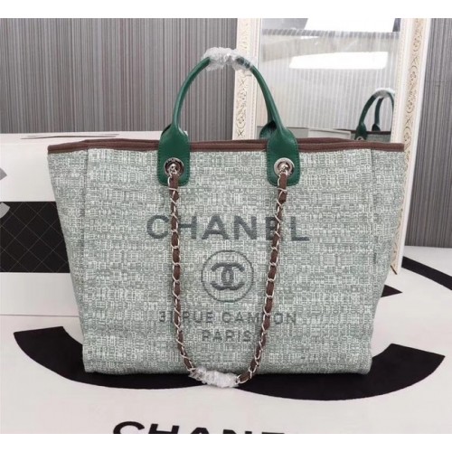 Chanel Medium Canvas Tote Einkaufstasche 8099 grün