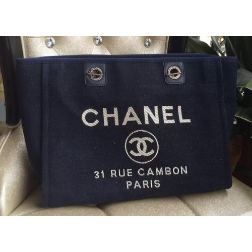 Chanel Medium Canvas Tote Einkaufstasche A1679M Schwarz