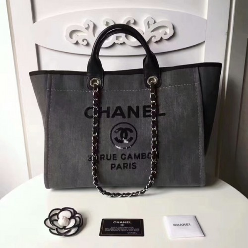 Chanel Medium Original Canvas Leder Tote Einkaufstasche 66941A