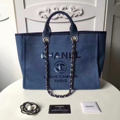 Chanel Medium Original Canvas Leder Tote Einkaufstasche 66941B